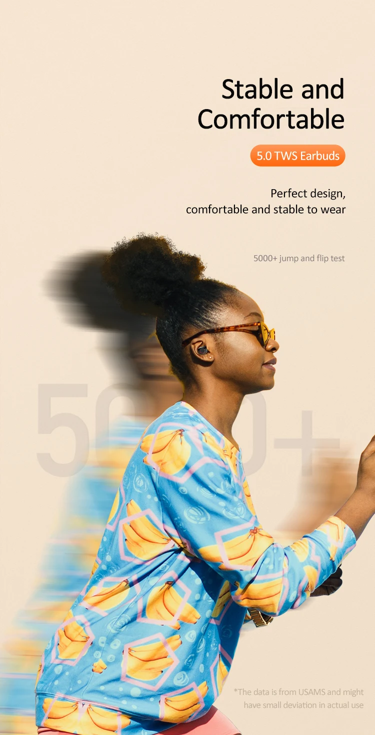 USAMS 2019 Amazon Hot Sell Sport stereo music handsfree TWS True Bluetooth Headphone Earphone Wireless Earbuds - ANKUX.COM