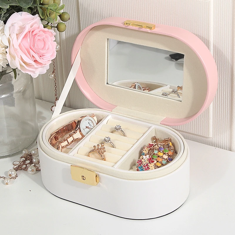 

Candy Color Cute Travel Jewelry Box Girls Accessories Makeup Box with Bowknot Portable Storage Box