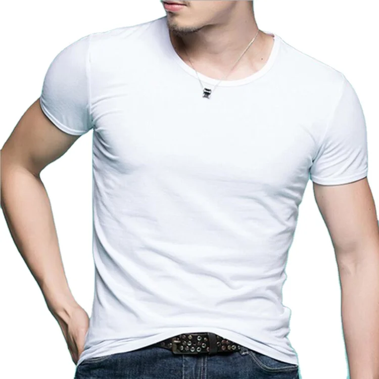 

Wholesale Men Slim Fit White Blank Cotton T Shirt, Red,blue,black,white