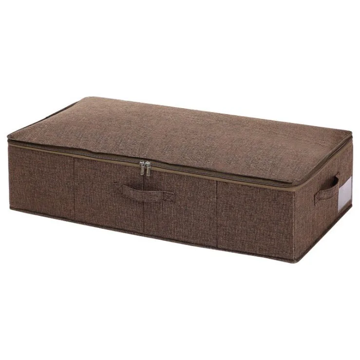 

Large capacity Under Bed Shoe Organizer Container with Zipper And Handles Breathable underbed Storage bag Beige Low price, Gray, beige, brown, green