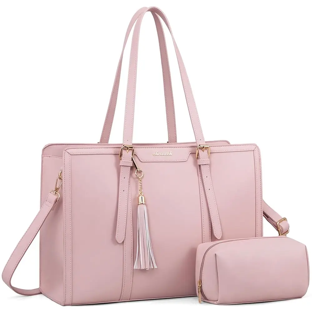 2025 LOVEVOOK Women Laptop Tote Bag Canvas Lightweight Office Computer Bags 15.6in Laptop Layer Custom Laptop Handbags for Women
