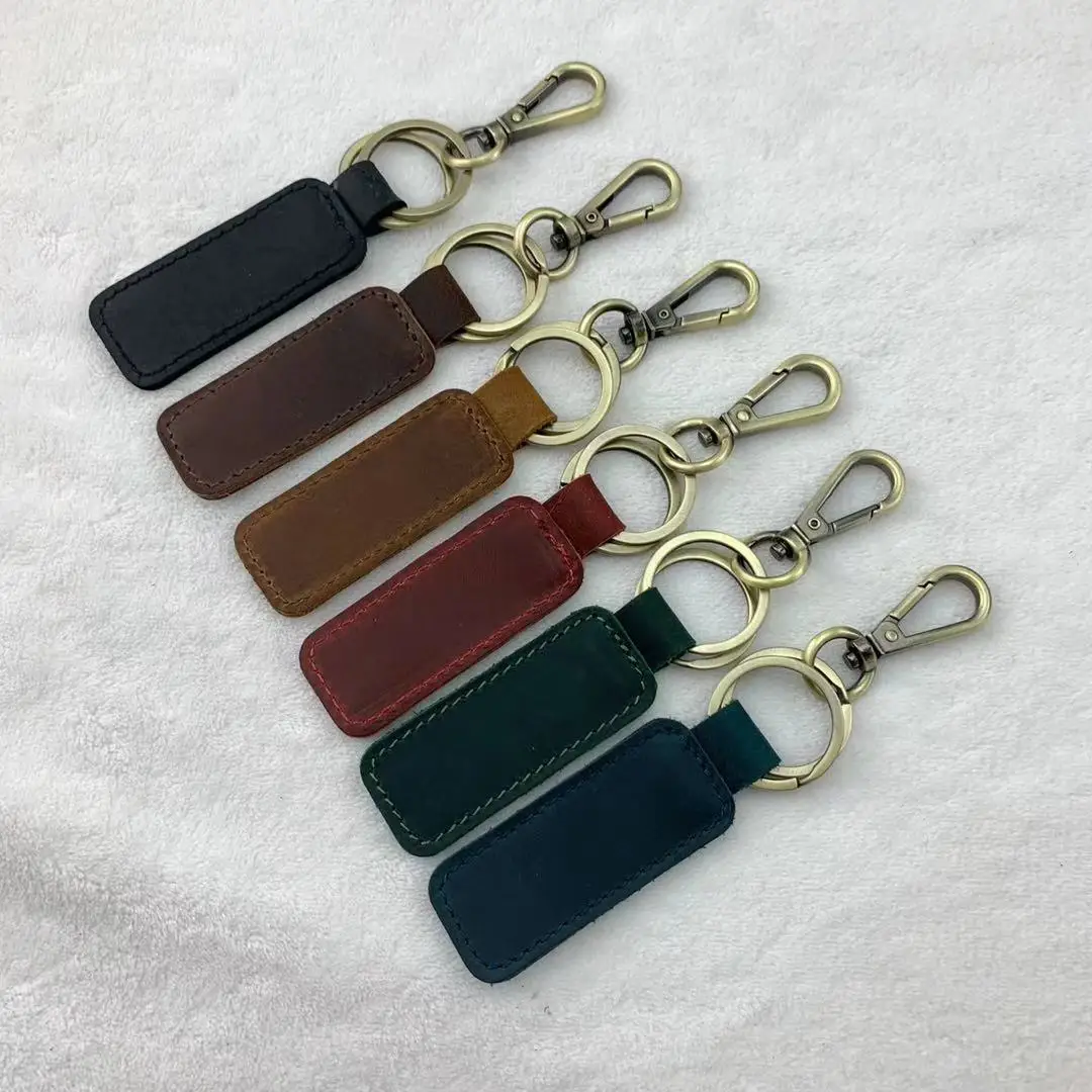 

High Quality Custom Genuine Leather Blank Stand Keychain For Car Keys, As the picture show