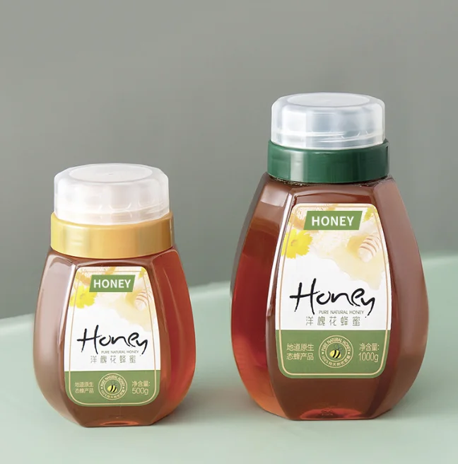 

Plastic honey bottle 1000g 500g 300g pet syrup bottle honey bottle return port