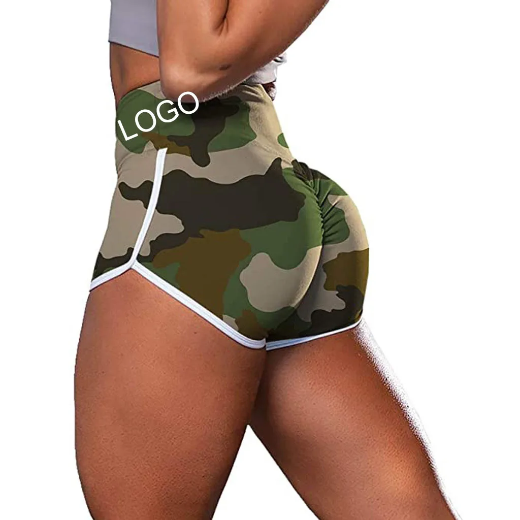 

custom sexy women como ruched yoga shorts high waist stretch sports shorts butt lifting gym fitness biker shorts slimming pants