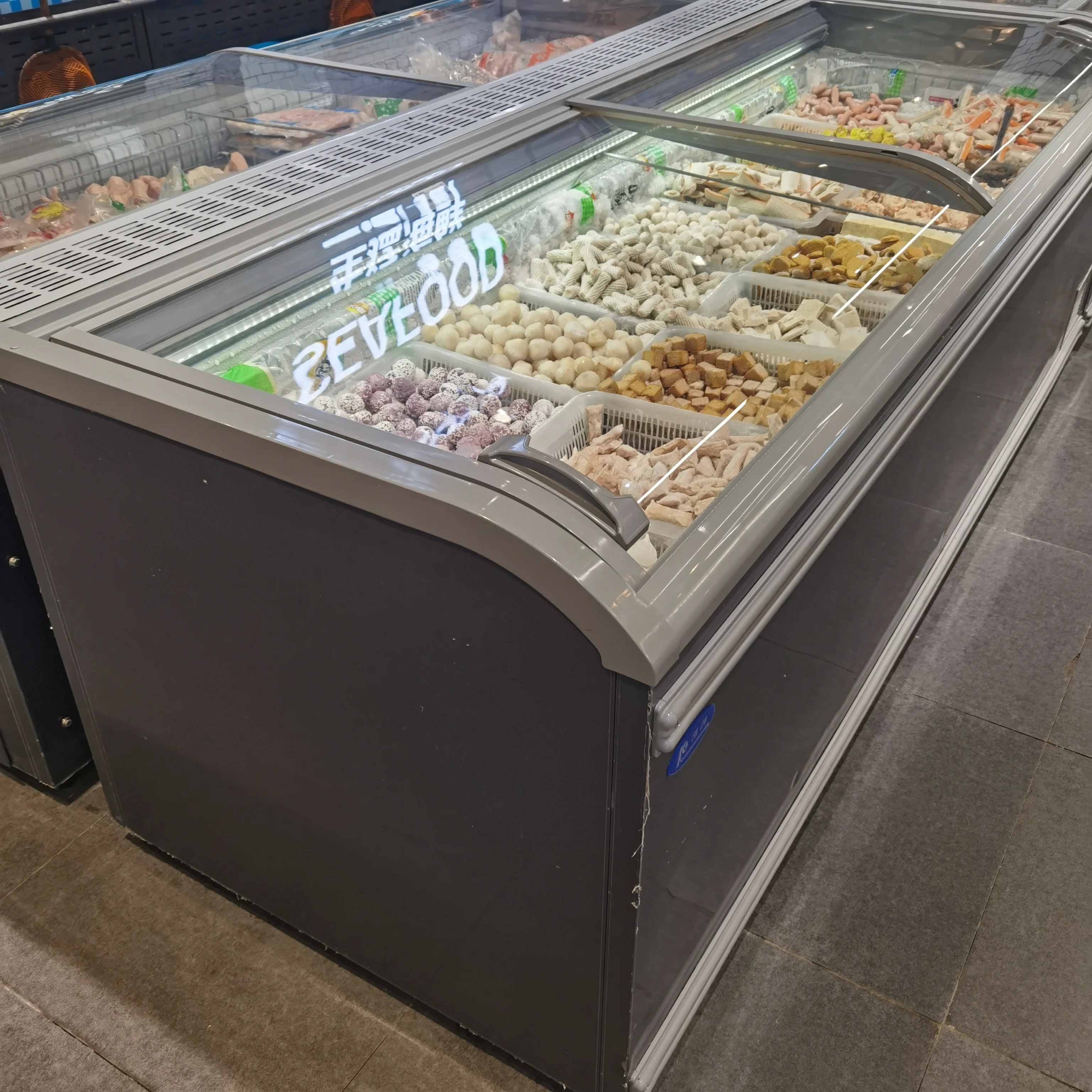 
Angle Curved Sliding Glass Door for Counter Top Freezer 