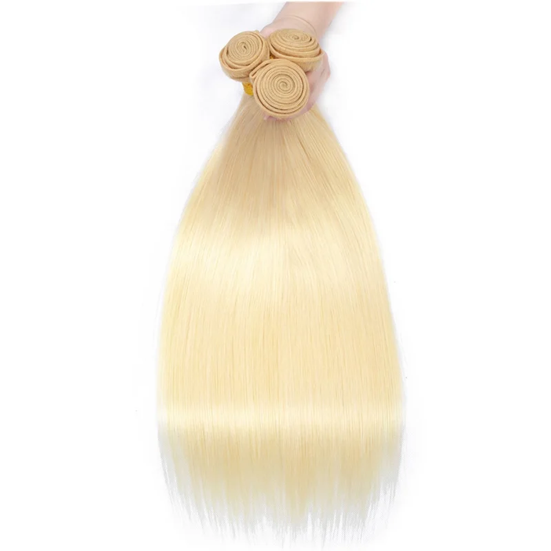 

10-30inch Wholesale 10A Grade Russian Blonde Straight Mink Bundles Raw Virgin 613 Human Hair Extensions