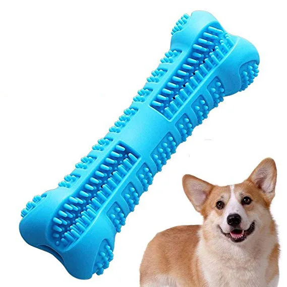 

New Fashion Durable Silicone Toothbrush Cleaning Brush Dog Bite Bone Pet Toys