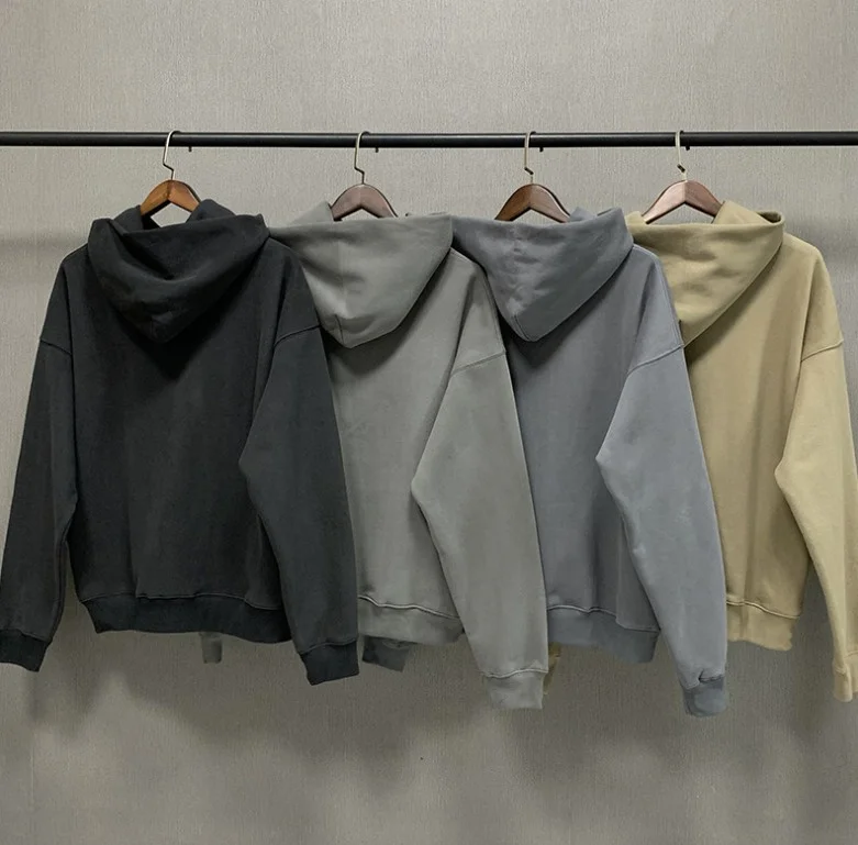 

Wholesale manufacturer 2022 high quality custom printed label heavy hoodie vintage wash black hoodie with side pockets, Customized color