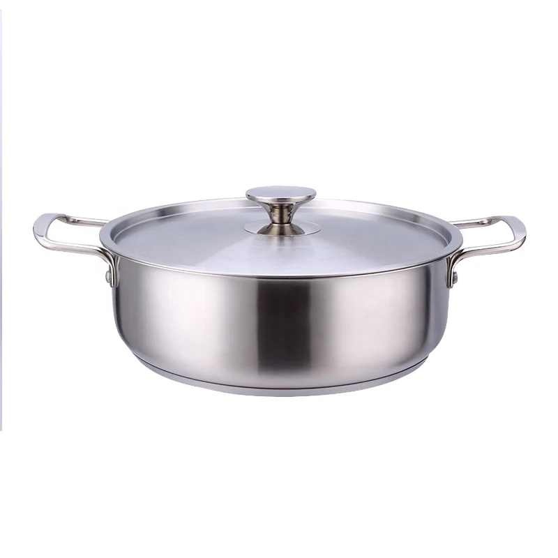 

Hot pot stainless steel cookware cooking equipment for soup, Sliver