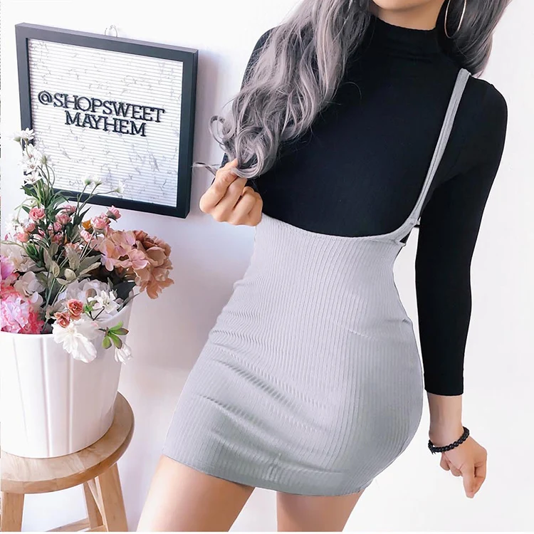 
Fashion Clothing for Lady 2020 Pink Hot Sale Solid Suspender Mini Skirt For Women 