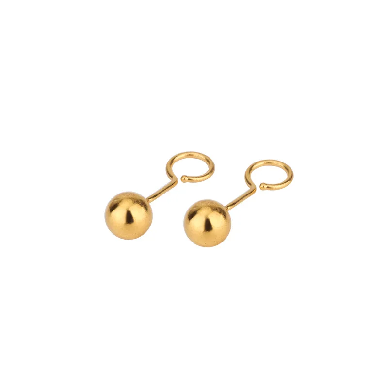 

Certified Gold Earrings 999 Pure Gold Small Earrings Jurchen Ear Hoop Earrings Curved Peas