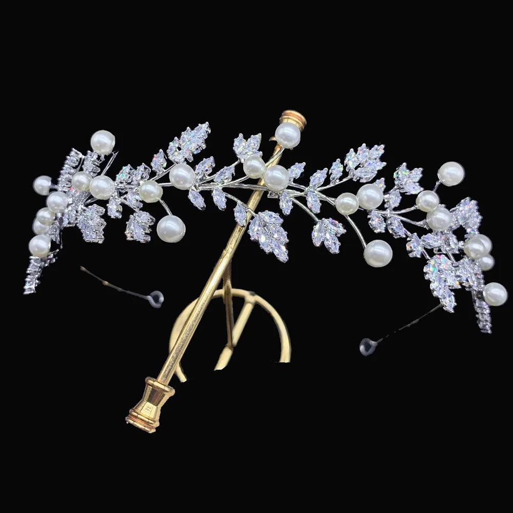 

RE4136 Luxury Wedding Bridal Tiara Crown CZ Cubic Zirconia Party Hair Accessories