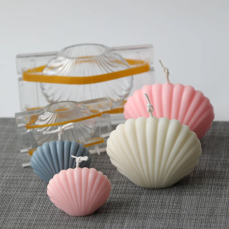 

Scented Candle Mold Seashell Scallop Shell Candle Handmade Soap Durable Plastic Mold for Making Candles Beach Favor De, Transparency