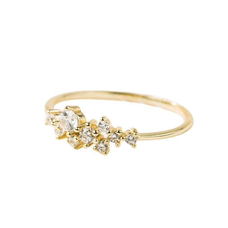 

European and American new minimalist nine diamond jewelry ring, popular classic ring designed for women