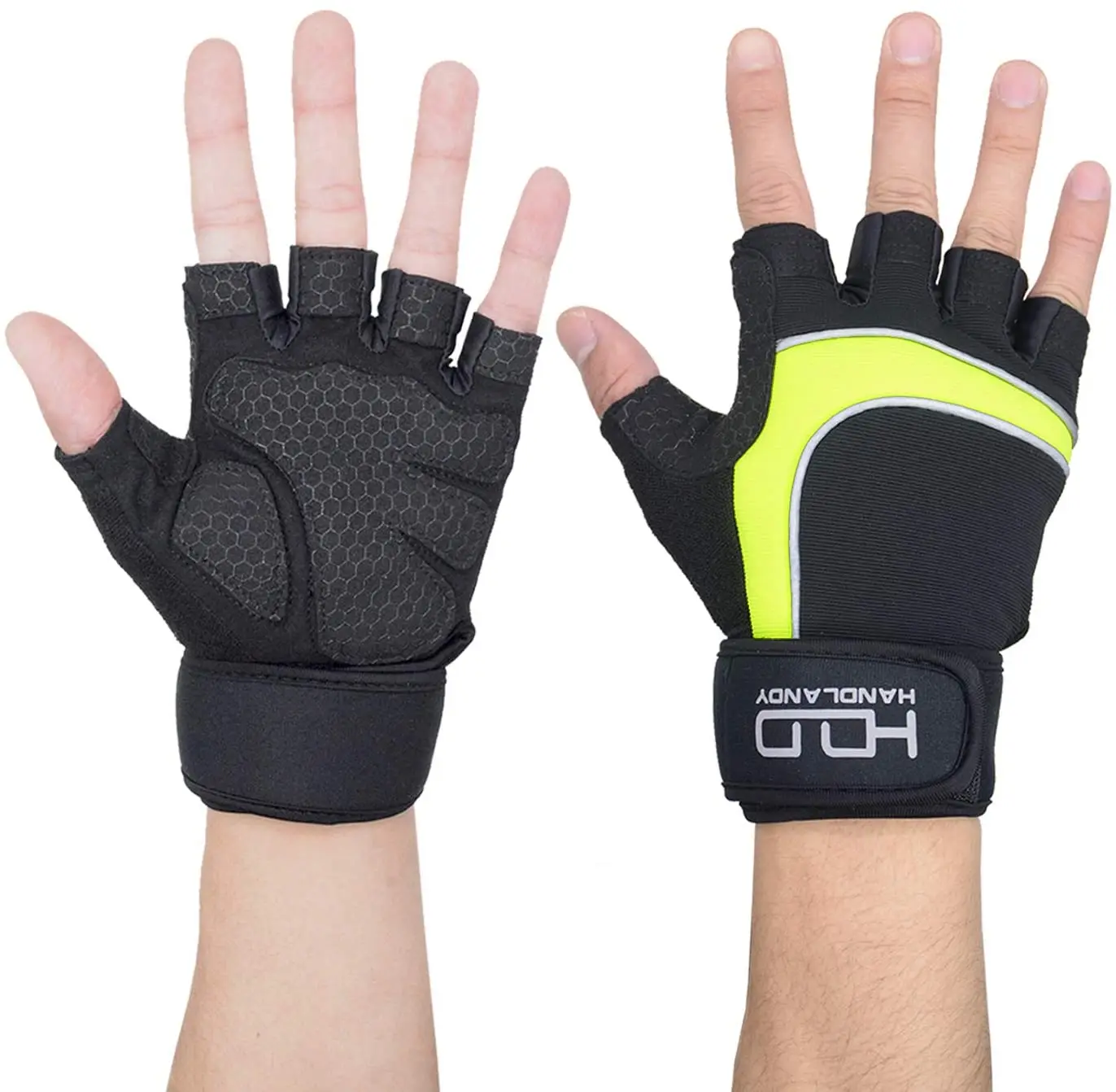 

PRI wholesale adjustable great grip custom logo keeper Cross Fit Training Workout fingerless Exercise Weight lifting gym Gloves, Green/black