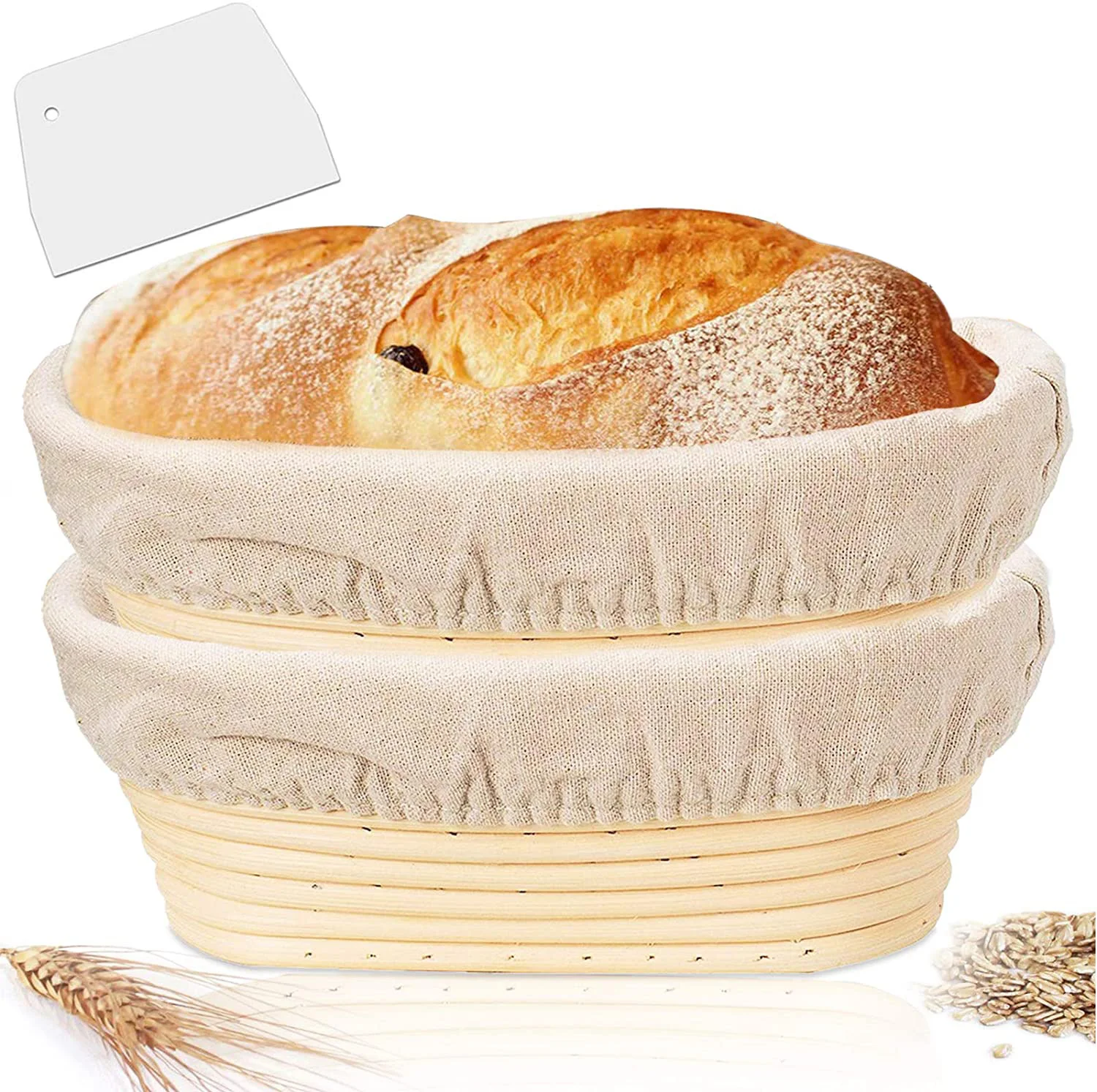 

china bakeware handmade indonesian rattan brotform bread proofing banneton basket oval, Natural color