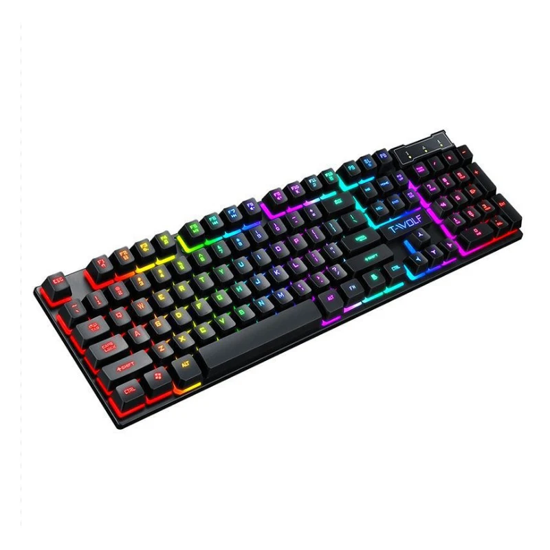 

Amazon Hot Sales Mechanical Keyboard 104 Keys USB Wired LED Backlit Gaming Keyboard, Black