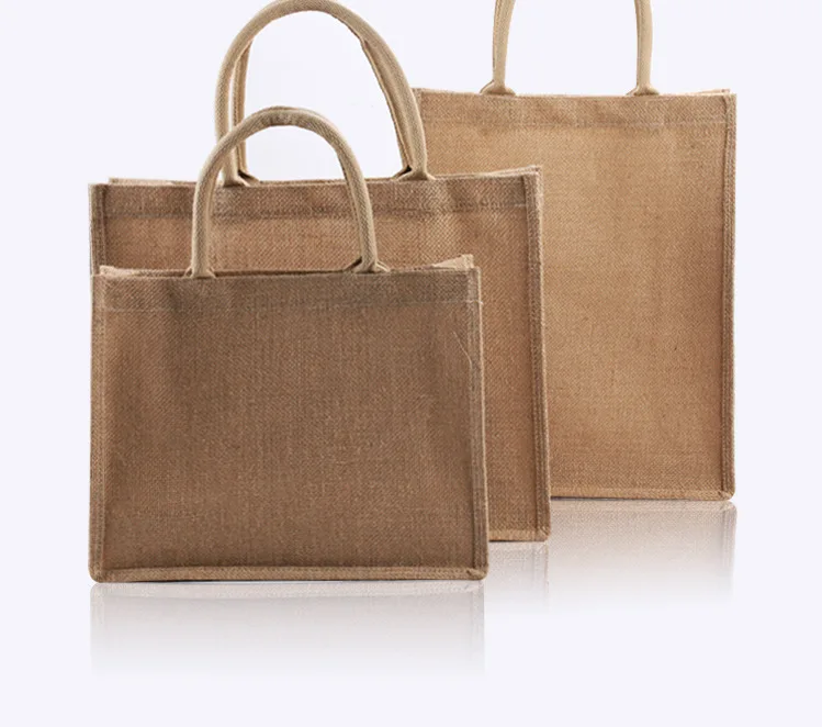

High Quality Eco Friendly Custom Printed Logo Jute Gunny Bags Tote Shopping Bag