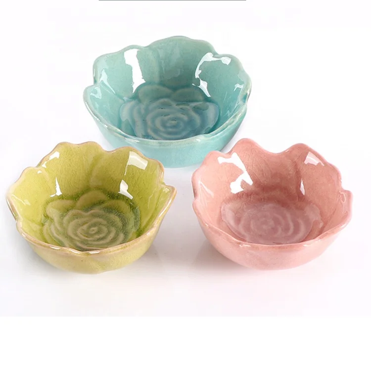 

DIY Flower Face Beauty Mixing Bowl Essential Oil Facial Care Cosmetic Ceramic Bowl, Blue, yellow, pink