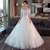 

Factory supply off shoulder floor length plus size fashion wedding dress vestido de boda de moda hot style lace bridal dresses