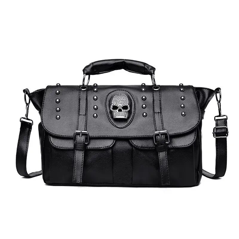 

Fashion Retro Punk Skeleton Skull Bag Crossbody Messenger Bag Shoulder Bag PU Leather Ladies Handbag