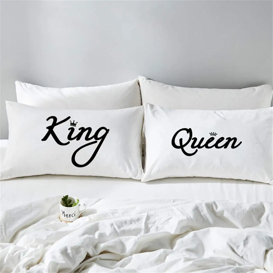 Custom Printed White Standard Bulk Pillow Case With Logo King And Queen Buy White Standard