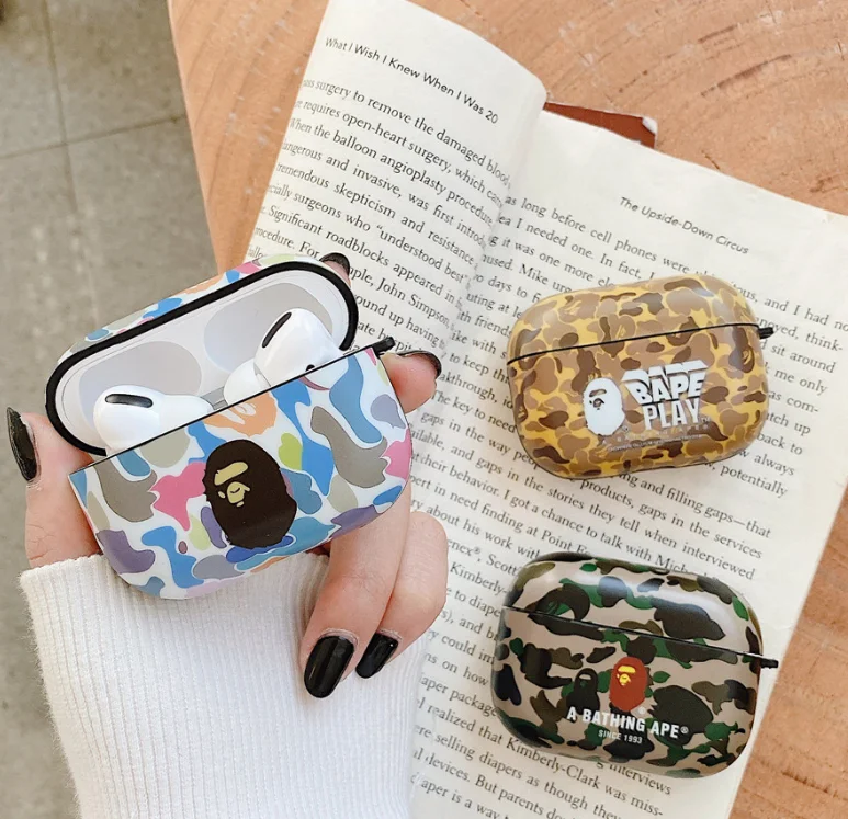 

for Airpods pro 1 2 Case Free Shipping Colorful Cool Army Bathing Bape Ape Camo Camouflage