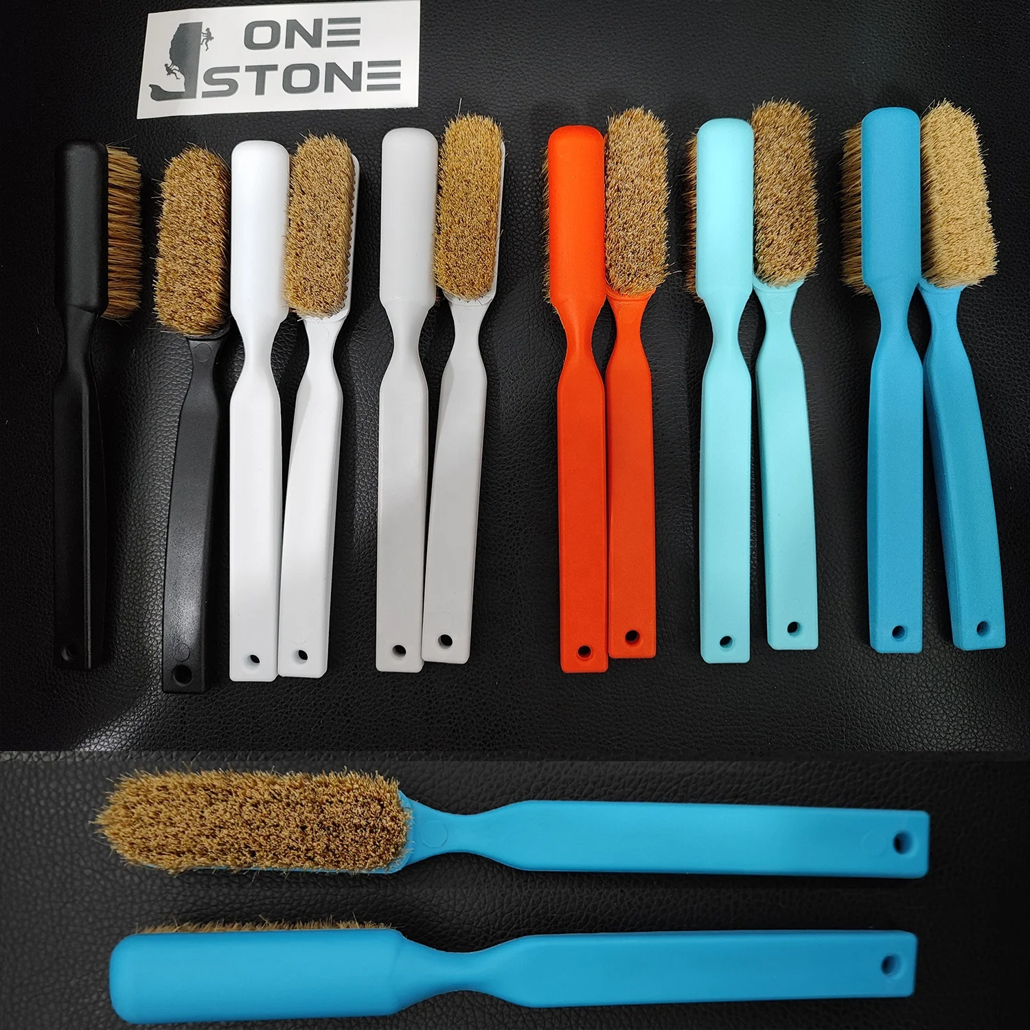 Rock Climbing Boar Hair Rock Climbing Brush with Ergonomic Handle Boulder Brush As Durable Cleaning Tool for Hangboard Climbing