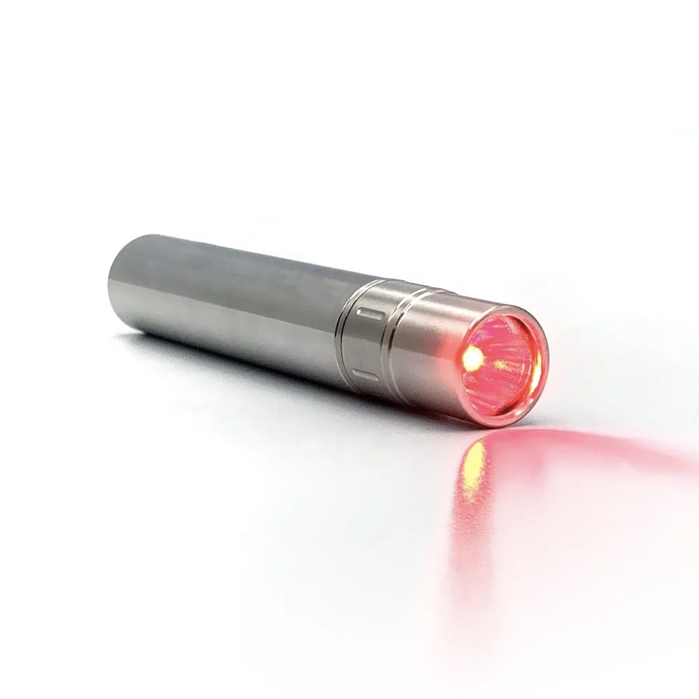 

infrared Torch light 660nm 850nm led flashlight for skin care Acne Treatment lamp portable led red light for joint arthritis, Sliver