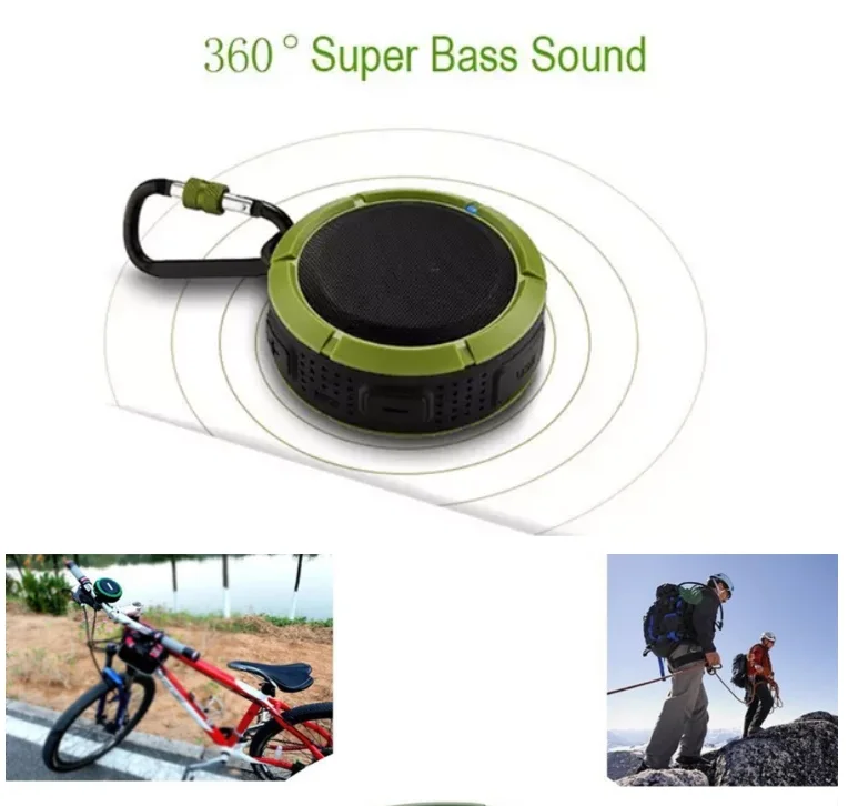 Christmas gift C6 Waterproof Outdoor Blue tooth Speaker TF Wireless Music - ANKUX.COM