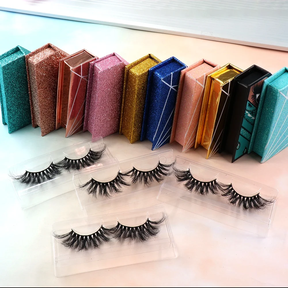 

Wholesale custom eyelash packaging handmade cruelty free 3d 25mm fluffy mink eyelashes vendors