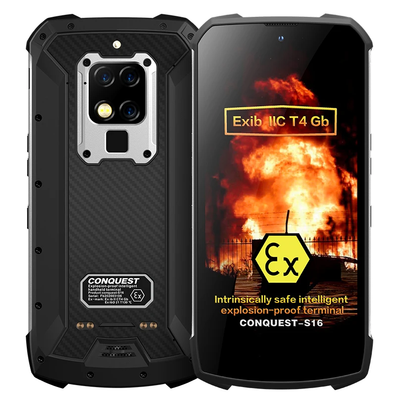 

Conquest S16 IP68 Android 9 ATEX Mobile Computer Phone Explosion-proof rugged Phone LTE 4G