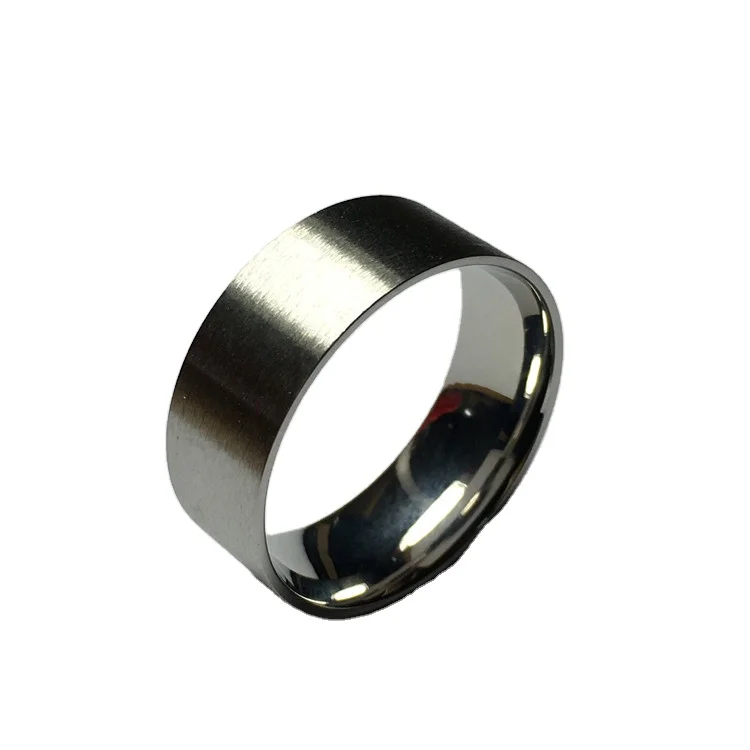 

New Style 8mm 316L Stainless Steel Titanium blank Ring Core for wood inlay, Silver