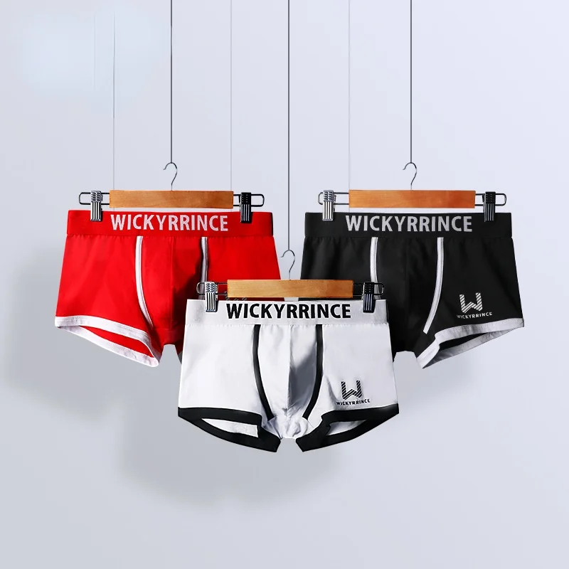 

New trend letter belt plain color men's underwear cotton personality boxers sport comfortable breathable men's boxers