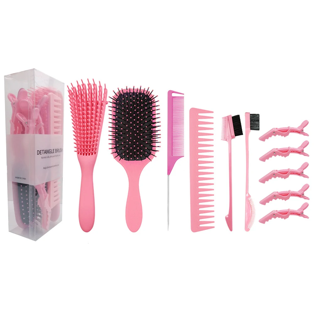 

New design detangling hair brush set brosse custom bristle hair brush