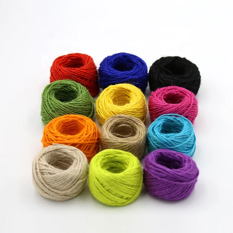 
Wholesale colored DIY craft twisted macrame cotton twine cotton string / colored jute yarn 