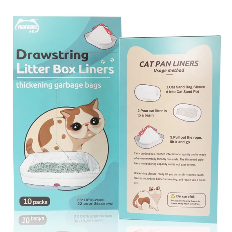 

Cat Litter Box Liners 10 Count Jumbo Size Litter Liners Drawstring Pet Waste Bags Trash Bags 10/pcs Garbage bags