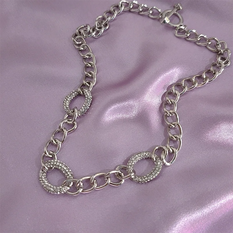 

fashion jewelry trendy crystal chain necklace