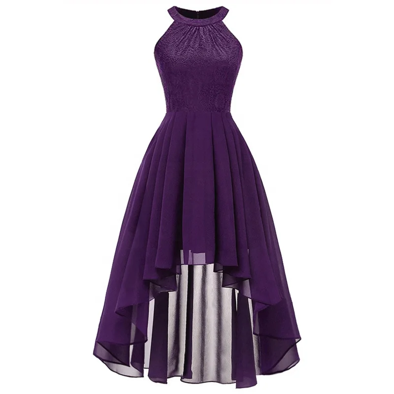

New style lace chiffon dress with large tail dress, Pink/red/purple/navy/ blue