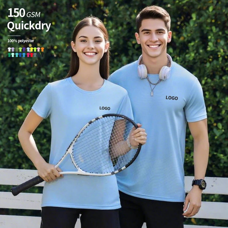 Plus Size 150 GSM Knitted Sporty QuickDry Breathable Sweat-Absorbent Summer Sport Lightweight 100% Polyester Custom Unisex Men's
