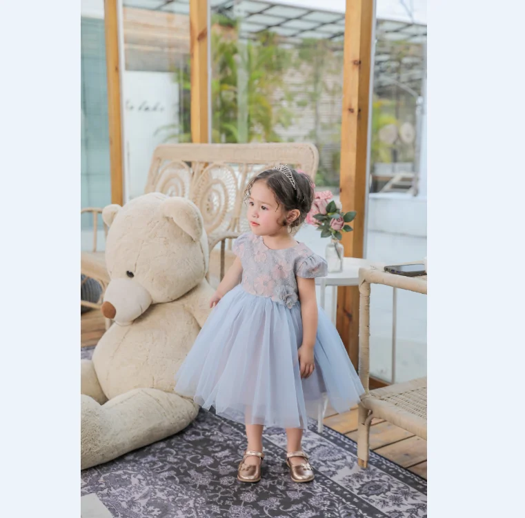 

Summer Chiffon A-line Floral Polyester Baby Dresses for Girl