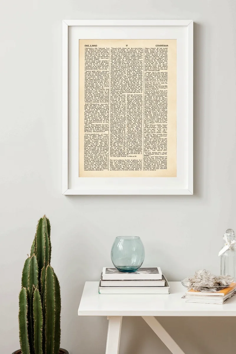 Happy family admiring dictionary art in a cozy living room