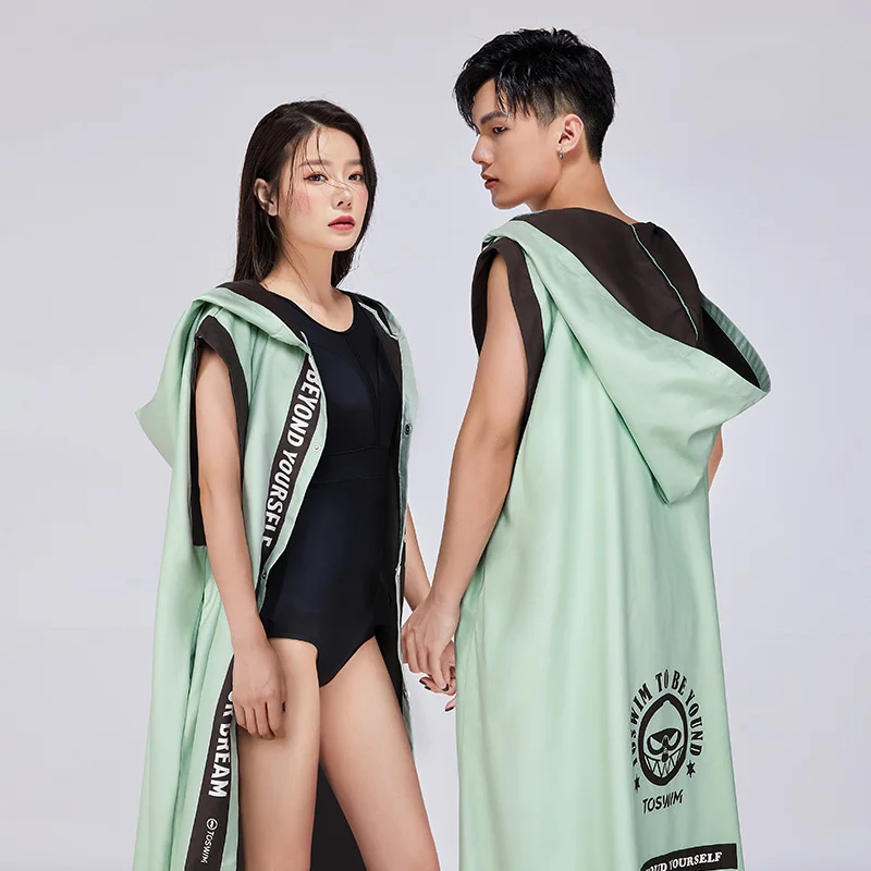 

Bath Towel Fashion Sleeveless Cloak More Popular Hot Selling Swimming Beach Pullover Men Hooded Sleeveless Sleeve Printed TOSWIM