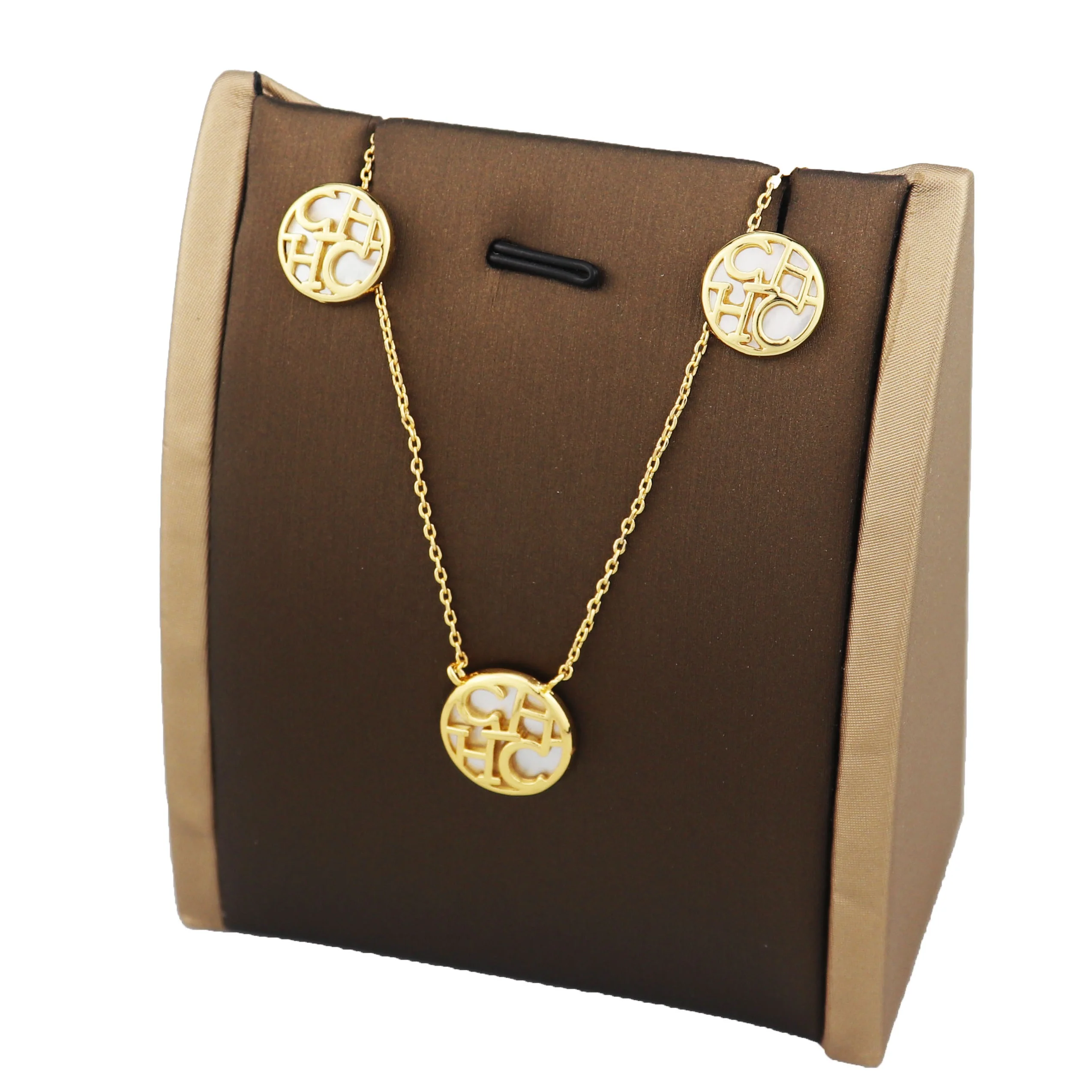 

The new copper jewelry with White shell 18k gold plated 2pcs for necklace earring jewelry set, Gold/white