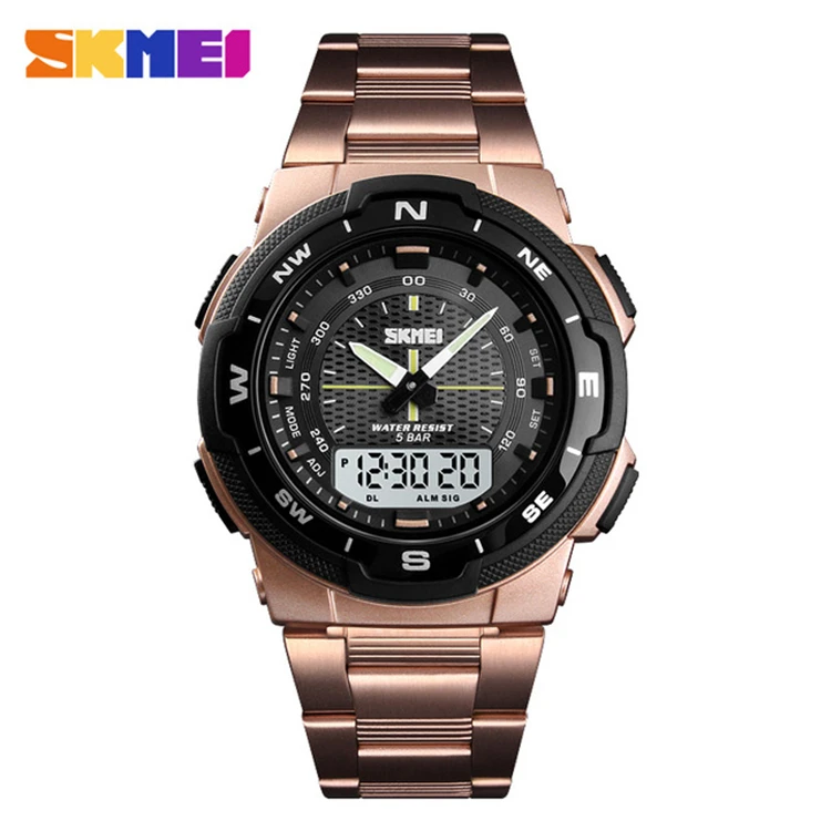 

SKMEI Men Watch Fashion Quartz Sports Watches Stainless Steel Strap Top Brand Luxury Business Waterproof Wrist Watch