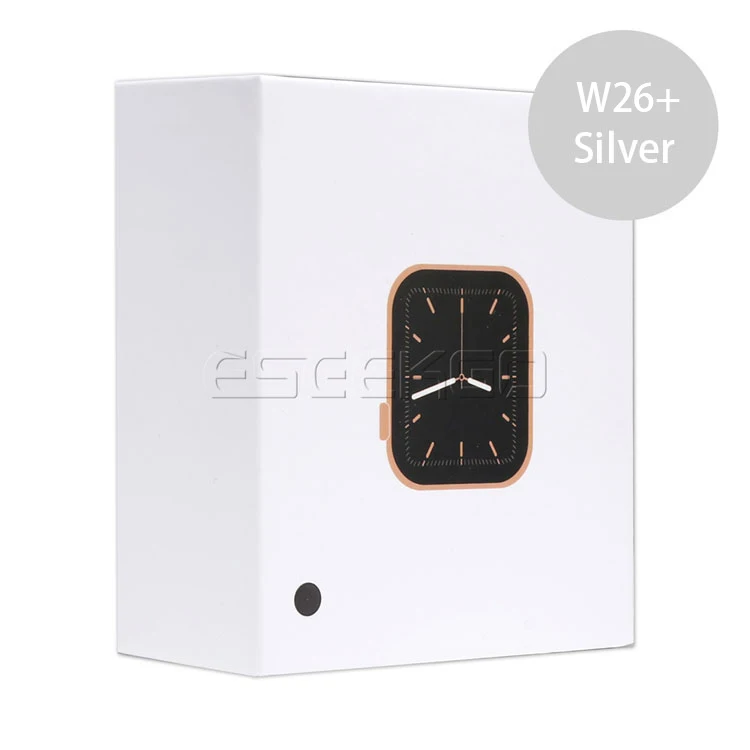 

Iwo W26+ Series 6 44MM 1.75 Inch Relojes W26pro W26plus Pro Smart Watch W26 Plus Smartwatch, Black silver and rose gold