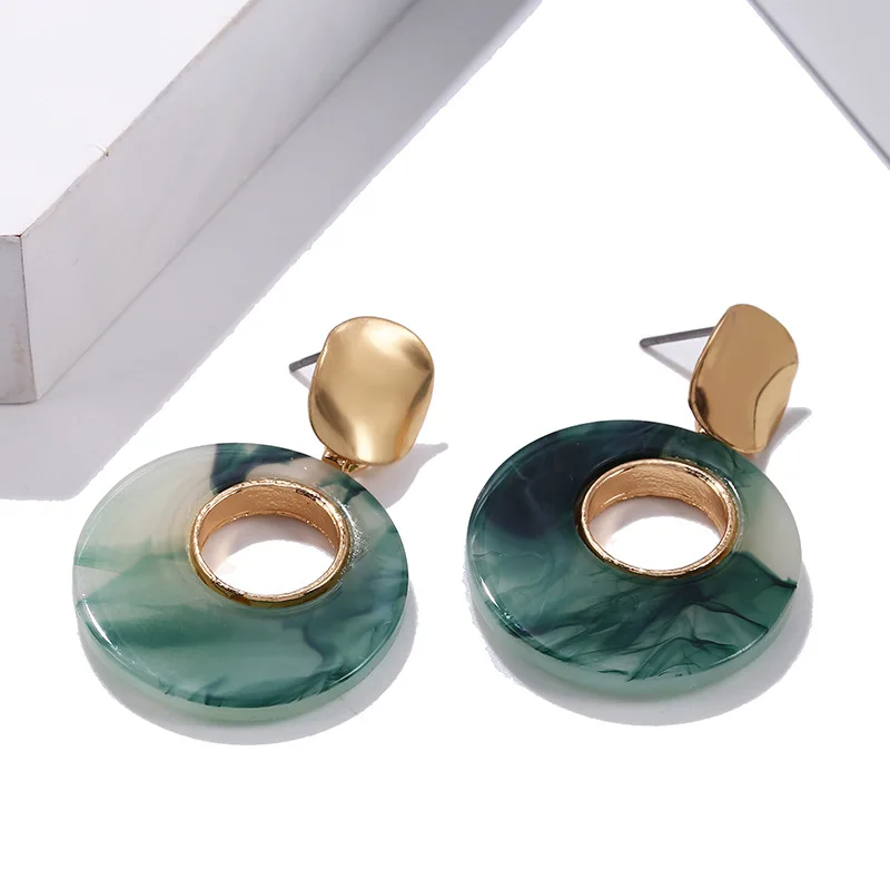 

Personalized fashion creative gold plated acrylic earring, As pic