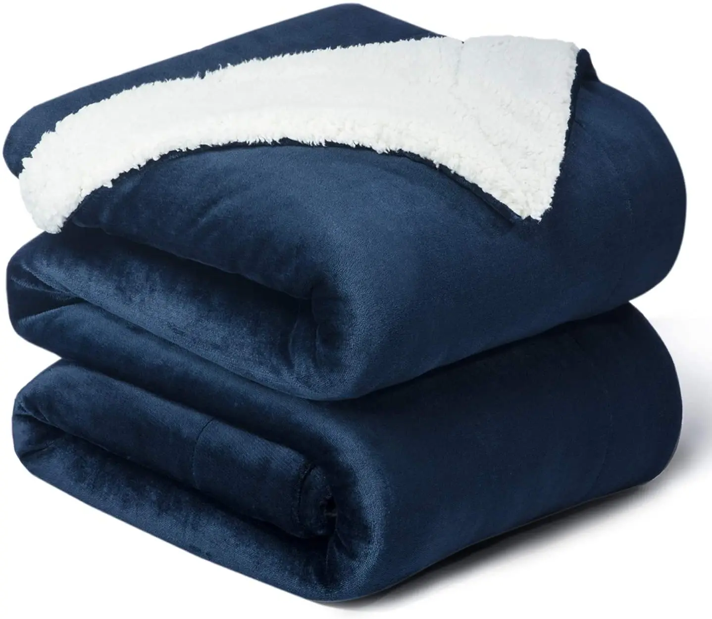 Bedsure Sherpa Fleece Blanket Plush Blanket Fuzzy Soft Blanket Microfiber King Size Navy Blue Woven Winter Bamboo Fiber 0.5-1 Kg