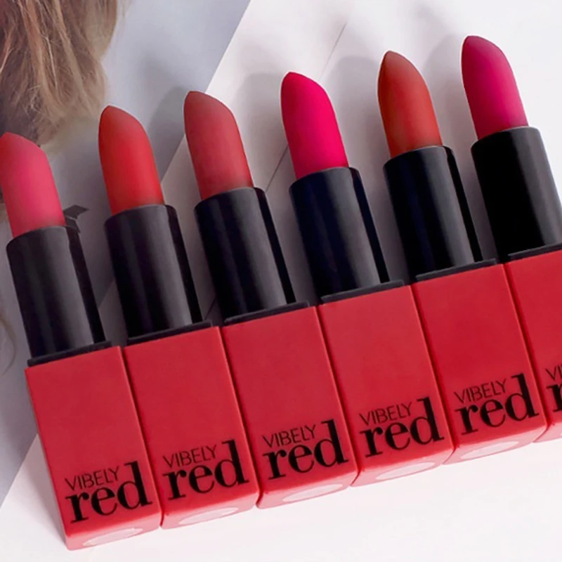 

10 Colors Red Tube Lipstick Private Label Velvet Waterproof Matte China Cheap Lipsticks Long Lasting