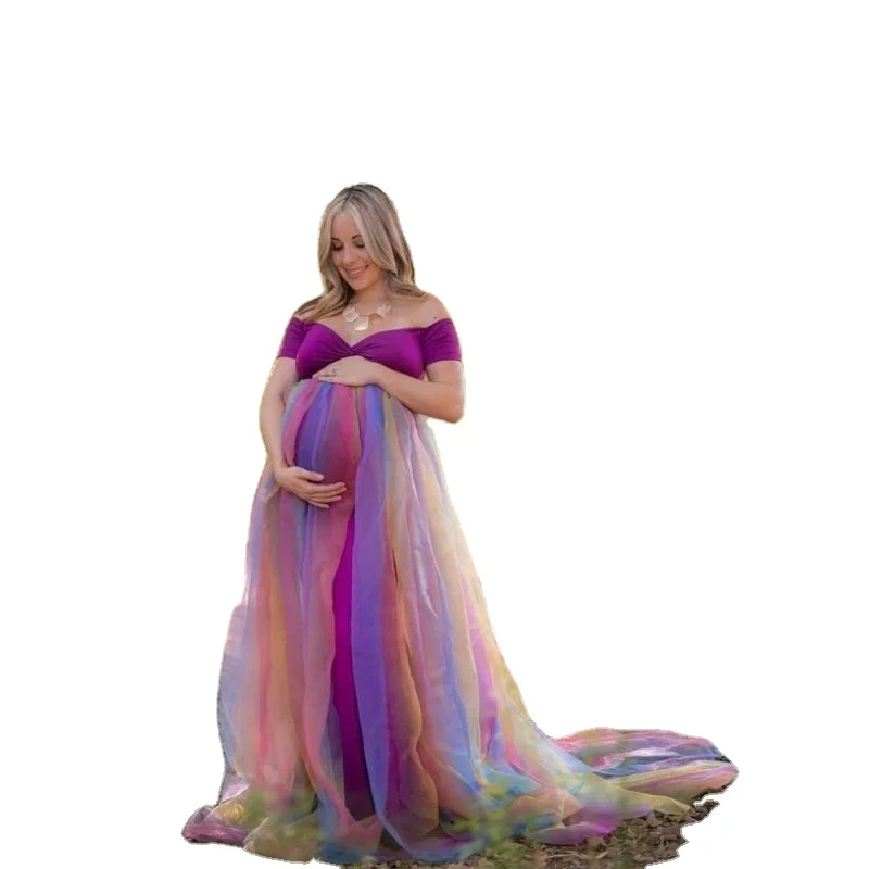 

Rainbow net 2 XL photography Maternity wedding Ball Gown Long dress, Picture